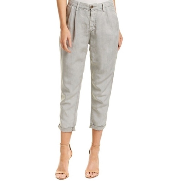 AG Adriano Goldschmied Grey The Evan Relaxed Pleated Trousers